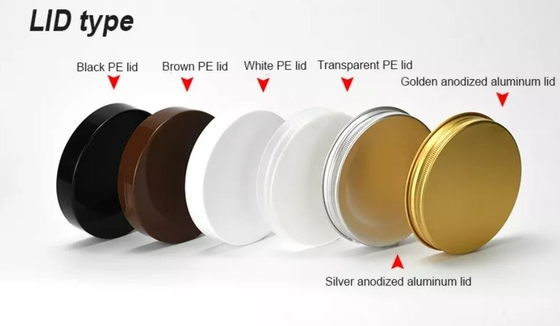 Barattolo crema di plastica 300g dell'ANIMALE DOMESTICO trasparente cosmetico con il coperchio nero