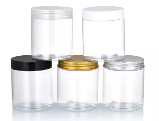 barattolo di plastica dell'ANIMALE DOMESTICO della radura di 30ml 80ml 100ml 120ml 150ml con il commestibile nero del coperchio