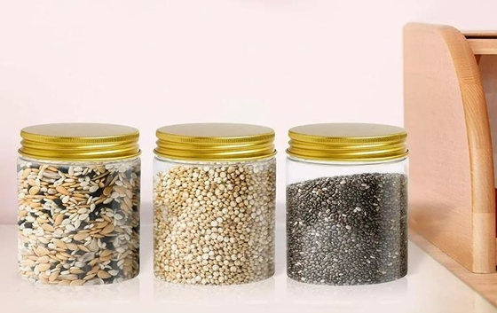 Amber Wide Mouth Plastic Jar nera bianca con il coperchio di alluminio 60ml 100ml 200ml